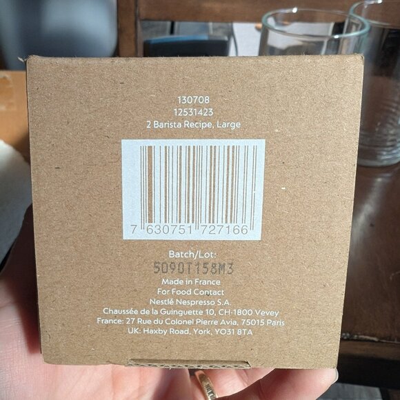 Nespresso Barista Recipe Glasses (Large) Set of 2, Made in France, New In Box - Picture 4 of 6